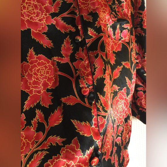 🌹HP!🌹 VS | VTG Gold Label Satin Floral Sleep Shirt - Picture 8 of 12
